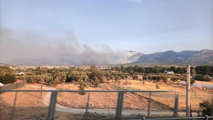 Tag 3 - Blick auf die Waldbrände im Bereich Acharnai